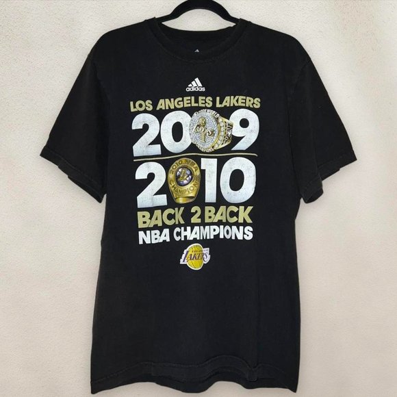 Adidas Los Angeles Lakers T-Shirt 09-10 Champions Shirt NBA Rings Size Large - Picture 1 of 5